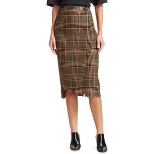 VETEMENTS Tweed Assymetric Midi Skirt size S 4 NEW